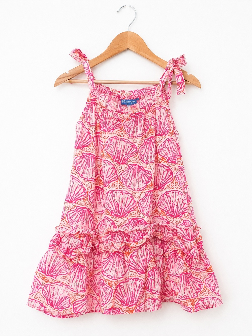 Blue Ginger Girls Pink Seashell Ruffle Beach Sundress Size 3T